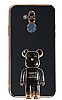 Eiroo Huawei Mate 20 Lite Baby Bear Standl Siyah Silikon Klf