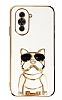 Eiroo Huawei nova 10 Bulldog Standl Beyaz Silikon Klf