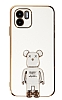 Eiroo Xiaomi Redmi A1 Baby Bear Standl Beyaz Silikon Klf