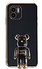 Eiroo Xiaomi Redmi A1 Baby Bear Standl Siyah Silikon Klf