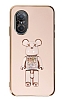 Eiroo Huawei nova 9 SE Candy Bear Standl Pembe Silikon Klf