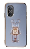 Eiroo Huawei nova 9 SE Candy Bear Standl Mavi Silikon Klf