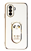 Eiroo Huawei Nova Y70 Baby Panda Standl Beyaz Silikon Klf