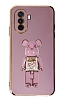 Eiroo Huawei Nova Y70 Candy Bear Standl Mor Silikon Klf