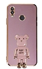 Eiroo Huawei P20 Lite Baby Bear Standl Mor Silikon Klf