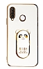 Eiroo Huawei P30 Lite Baby Panda Standl Beyaz Silikon Klf