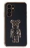 Eiroo Samsung Galaxy S23 Ultra Bearbrick Standl Siyah Silikon Klf