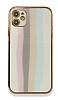 Eiroo Hued iPhone 12 6.1 in Cam Beyaz Rubber Klf