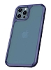 Eiroo Hybrid Color iPhone 12 Pro Max 6.7 in Mavi Silikon Klf