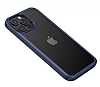Eiroo Hybrid Color iPhone 13 Pro Mavi Silikon Klf