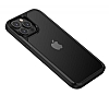 Eiroo Hybrid Color iPhone 13 Pro Max Siyah Silikon Klf