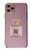 Eiroo iPhone 11 Pro Aynal Parfm Standl Mor Silikon Klf