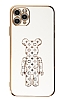 Eiroo iPhone 11 Pro Bearbrick Standl Beyaz Silikon Klf