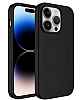 Eiroo iPhone 11 Pro Max MagSafe zellikli Siyah Silikon Klf