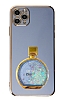 Eiroo iPhone 11 Pro Parfm iesi Standl Mavi Silikon Klf