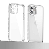 Eiroo iPhone 12 Kamera Korumalı Taşlı Silver Silikon Kılıf - Resim: 3