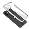 Eiroo iPhone 12 Kamera Korumalı Taşlı Silver Silikon Kılıf - Resim: 1