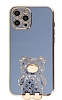 Eiroo iPhone 12 Pro Lks Ay Standl Mavi Silikon Klf