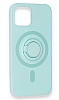 Eiroo iPhone 12 Mini 5.4 in Yzk Tutuculu Turkuaz Silikon Klf - Resim: 3