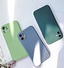 Eiroo iPhone 12 Mini Kamera Korumal Silikon Kenarl Mavi Cam Klf - Resim: 1