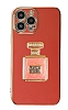 Eiroo iPhone 12 Pro Aynal Parfm Standl Krmz Silikon Klf