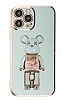 Eiroo iPhone 12 Pro Candy Bear Standl Yeil Silikon Klf
