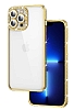 Eiroo iPhone 12 Pro Kamera Korumal Tal Gold Silikon Klf