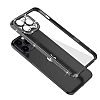 Eiroo iPhone 12 Pro Kamera Korumalı Taşlı Lila Silikon Kılıf - Resim: 1