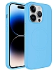 Eiroo iPhone 12 Pro MagSafe zellikli Ak Mavi Silikon Klf