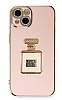 Eiroo iPhone 13 Aynal Parfm Standl Pembe Silikon Klf
