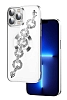 Eiroo iPhone 12 Pro Max Kamera Korumal Halka Zincirli Silver Silikon Klf