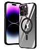 Eiroo iPhone 12 Pro Max Magsafe zellikli Standl Siyah Rubber Klf