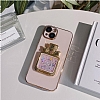 Eiroo iPhone 12 Pro Max Taşlı Parfüm Standlı Pembe Silikon Kılıf - Resim: 3