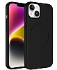 Eiroo iPhone 13 MagSafe zellikli Siyah Silikon Klf