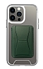 Eiroo iPhone 13 Pro Yeşil Kartlıklı Standlı Ultra Koruma Kılıf