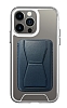 Eiroo iPhone 13 Pro Lacivert Kartlıklı Standlı Ultra Koruma Kılıf