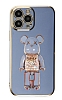 Eiroo iPhone 13 Pro Max Candy Bear Standl Mavi Silikon Klf