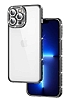 Eiroo iPhone 13 Pro Max Kamera Korumal Tal Siyah Silikon Klf
