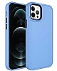 Eiroo iPhone 13 Pro Metal ereveli Mavi Rubber Klf