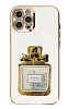 Eiroo iPhone 13 Pro Tal Parfm Standl Beyaz Silikon Klf