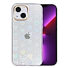 Eiroo iPhone 14 Hologram Kalpli Silikon Kenarl effaf Rubber Klf