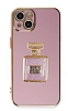 Eiroo iPhone 14 Plus Aynal Parfm Standl Mor Silikon Klf