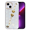 Eiroo iPhone 14 Plus Hologram Kalpli Zincirli effaf Rubber Klf