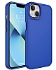 Eiroo iPhone 14 Plus Metal ereveli Mavi Rubber Klf