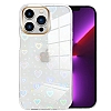 Eiroo iPhone 14 Pro Hologram Kalpli Silikon Kenarl effaf Rubber Klf