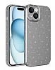 Eiroo iPhone 15 Plus Simli Gri Silikon Klf