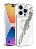 Eiroo iPhone 15 Pro Su Yolu Zincirli Silver Silikon Klf