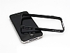 Eiroo iPhone 4 / 4S Siyah Metal Bumper Klf - Resim 1