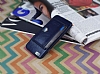 Eiroo iPhone 6 / 6S Kartl Standl Deri Lacivert Rubber Klf - Resim 3