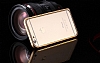 Eiroo iPhone 6 / 6S Gold izgili Round Metal Bumper ereve Siyah Klf - Resim: 3